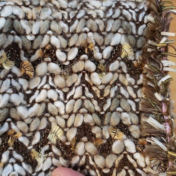 ANDREA JOVINE size 10 incredible blazer brown cream and gold - Picture 3 of 6